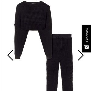 Nasty Gal Knit Wasn’t Me Joggers Loungewear Set